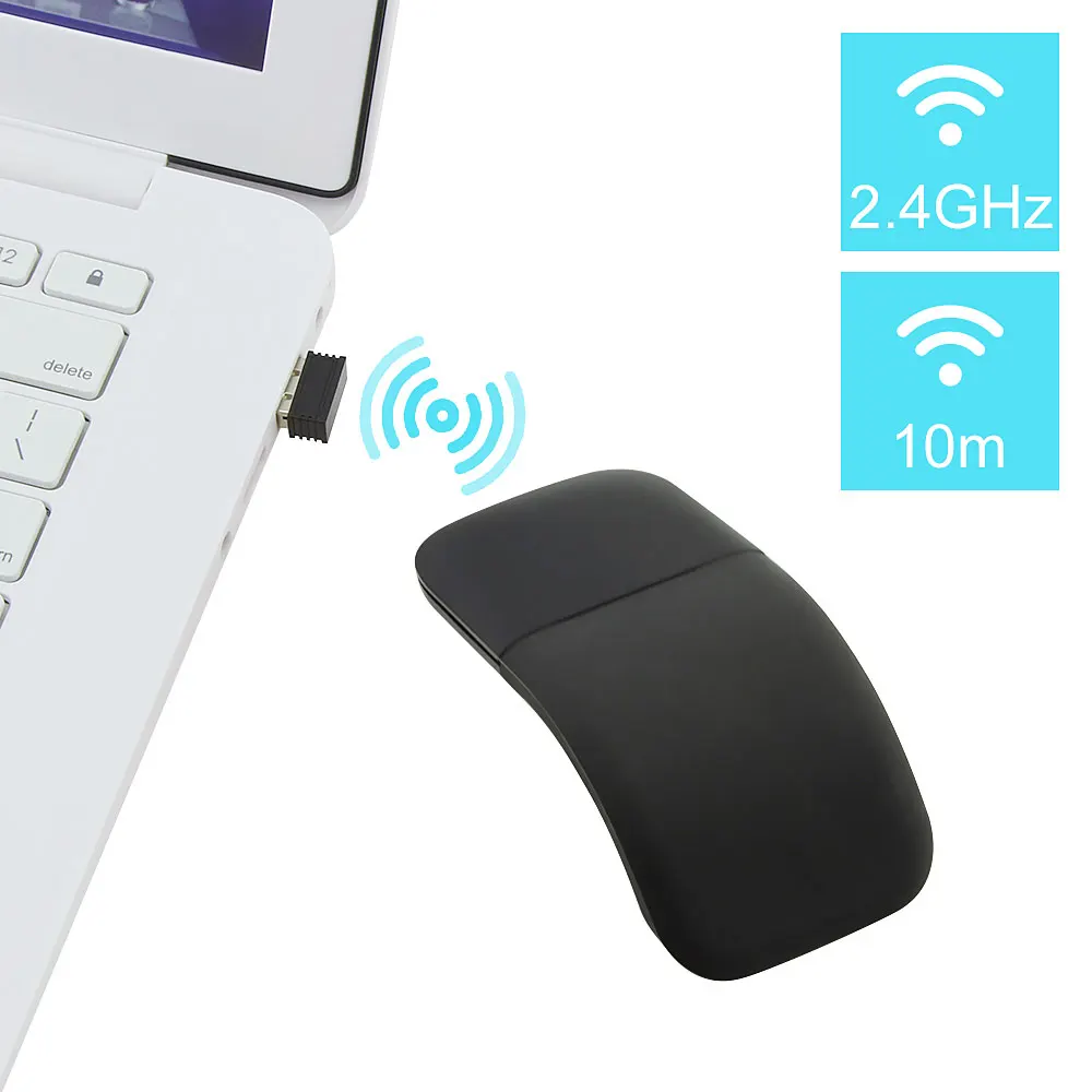 Беспроводная складная мышь USB 1600DPI оптическая компьютерная Mause ультра тонкая