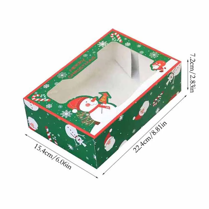 Коробка для конфет из крафт-бумаги 4/8/12 шт. прозрачное окно ПВХ вечерние новый год