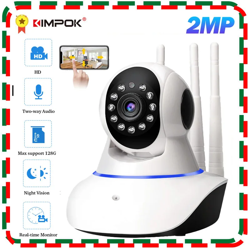 Кимпок 2MP IP Камера WI-FI Беспроводной Крытый безопасности камеры скрытого