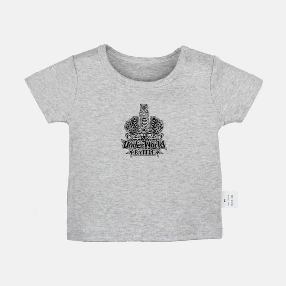 

Underworld Battle Who's The King Pizza King Design Newborn Baby T-shirts Toddler Graphic Solid Color Short Sleeve Tee Tops