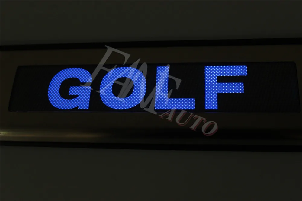 Накладка на порог из нержавеющей стали со светодиодной подсветкой защитная