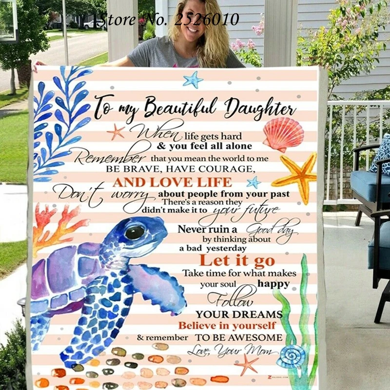 

Одеяло для моей красивой дочери, одеяло с буквенным принтом 3D, шерпа, одеяло на кровать, домашний текстиль, одеяло HBTY, рождественский подарок...