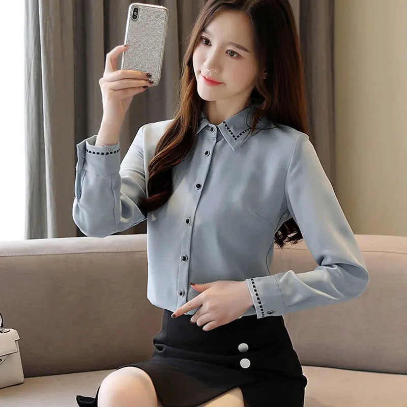 Блузка женская мода 2020 рубашка одежда Высокая элегантная Осенняя blusas feminina Топы