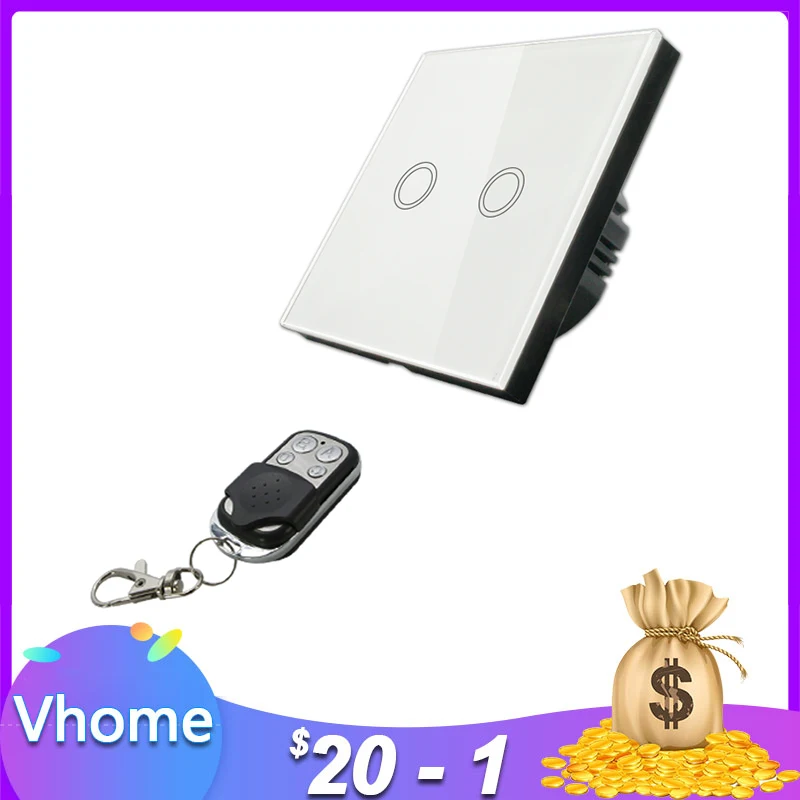 Пульт дистанционного управления Vhome стандарт ЕС 220 В 2 банды 1 способ белый