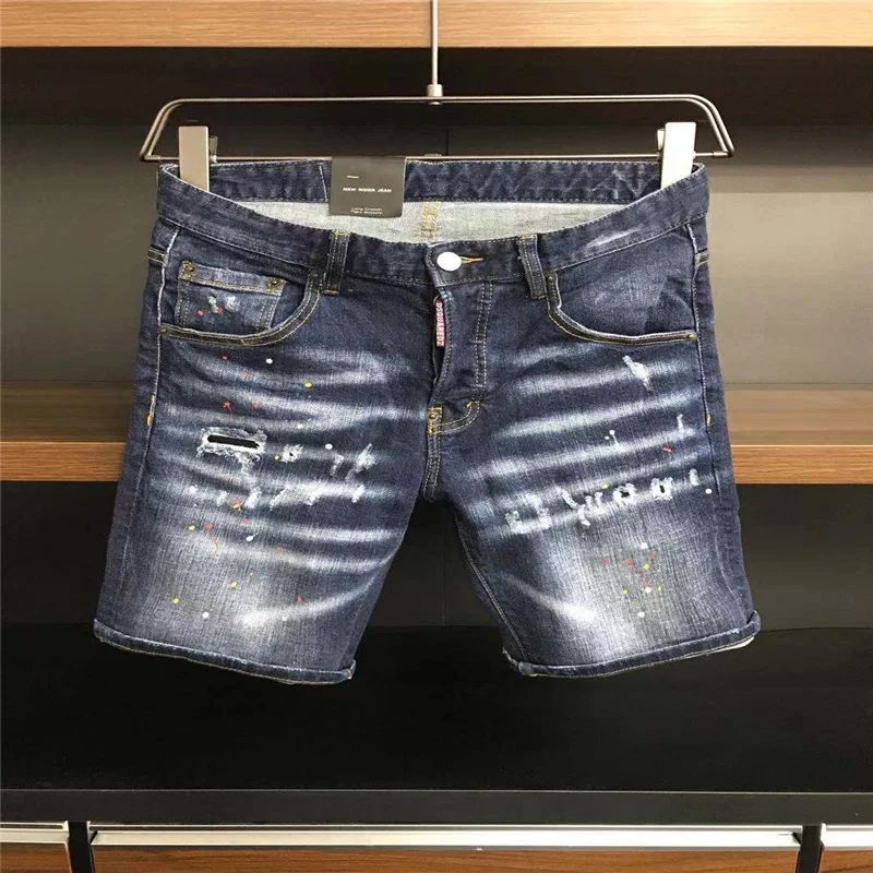 

Мужские летние джинсы ручной работы DSQ в европейском стиле 2021 и американском стиле, индивидуальные шорты Dsquared2, высококачественные лаковые ...