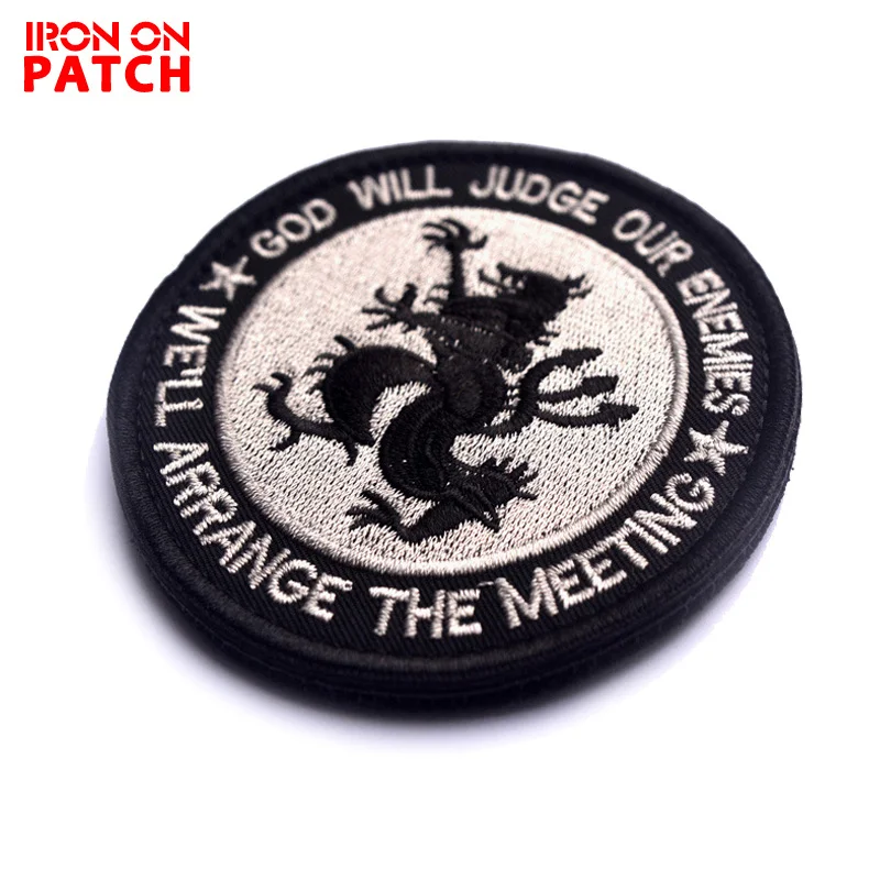Военные тактические блестящие нашивки с вышивкой гордость значок Бога будет