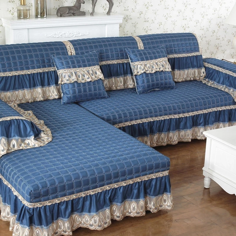 Жаккардовый чехол для дивана с юбкой европейская секционная эластичная накидка