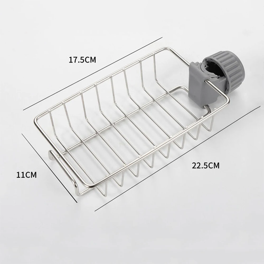 

Stainless Steel Faucet Rack Kitchen Storage Shelf Sponge Dish Cloth Finishing Rack Drain Rack Pool Rag Storage Drain Dry Rack