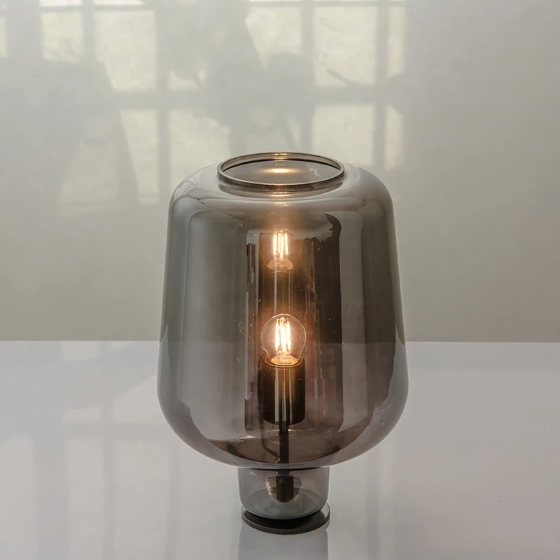 Современный E27 светодиодный Железный стеклянный черный прикроватный маленькая
