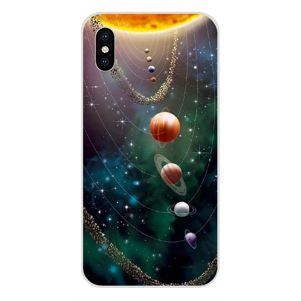 Мягкие чехлы из ТПУ для Apple iPhone 4 4S 5 5C 5S SE 6 6S 7 8 Plus X XS Max XR Saturn Saturnus Planets Of Solar System |