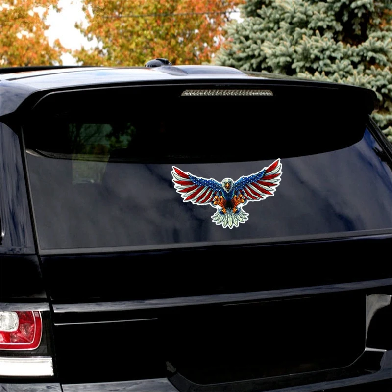 

American Flag Bald Eagle Car Sticker PVC Coloful Decals Motorcycle Accessories Sticker