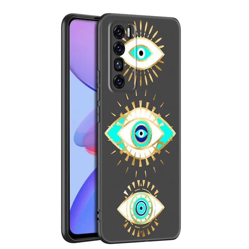 Evil Eye Fashion Phone Case For Huawei Honor 50 Mate 30 20 10 Lite 40 Nova 9 8 Pro Y60 30S 8i 7i 7SE 5T Premium Black Cover images - 6