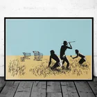 Бэнкси терракотовые воины и колесные балки плакаты и принты Картина на холсте Настенная картина для декора искусства