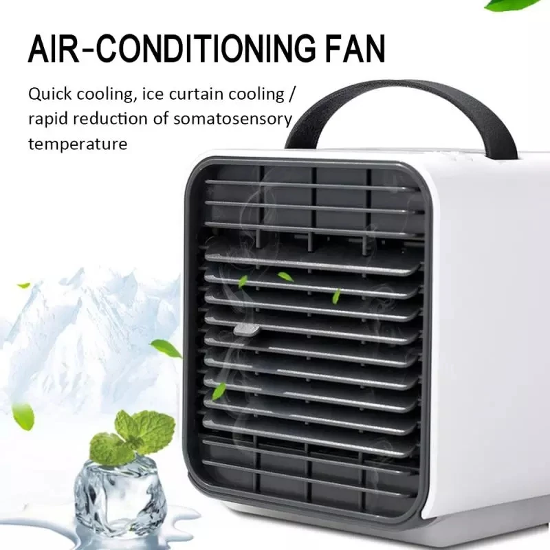 

Air Cooler Fan Mini Desktop Air Conditioner with Night Light New USB Water Cooling Fan Humidifier Purifier For Office Bedroom