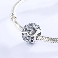 925 sterling silver cz zircon heart shaped interlocking with infinity pendant charm bracelet diy jewelry making for pandora