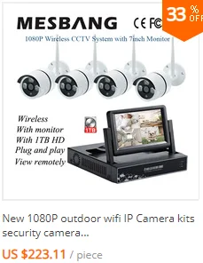 1080P беспроводная IP CCTV камера Камера системы наборы Спорт на открытом воздухе 2MP с поддержкой Wi-Fi IP Камера системы 8ch PoE NVR комплекты build in 1 ТБ HDD с монитором