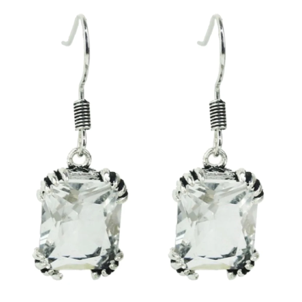 Trendy Vintage Design Fashion Party Women Square Cubic Zirconia Pendant Hook Earrings Jewelry Gift New Geometric Long | Украшения и