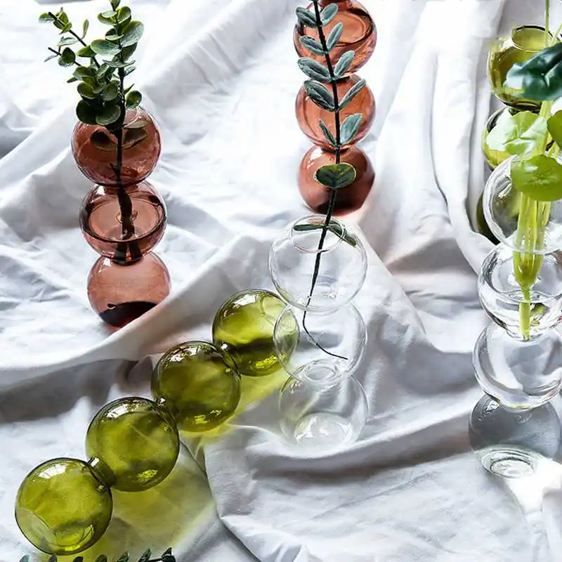 Простой Сферический Стекло ваза украшения с геометрическим принтом цветного