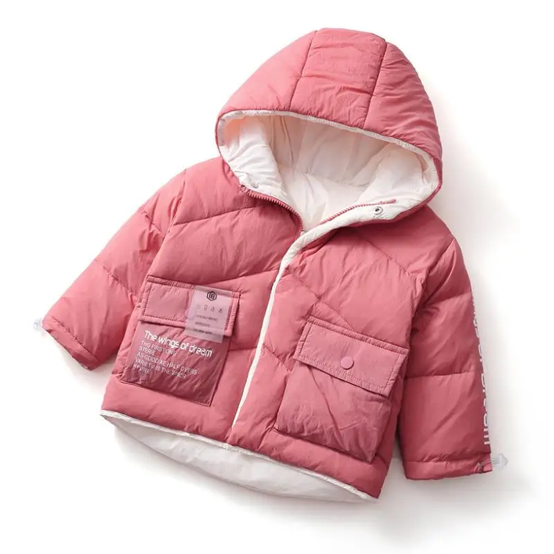 

2020 winter children's Outerwear Baby Girl Jacket Thicken Windproof Warm Baby Boys Letter Down Coat Children Parkas Kids clothes