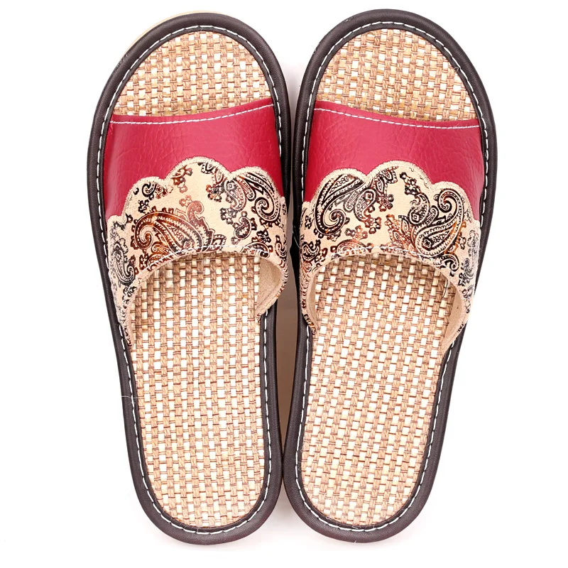 

Women's Summer Indoor Slippers Linen Couple's Comfortable Home Slippers Anti-Slip Household Men's Slippers