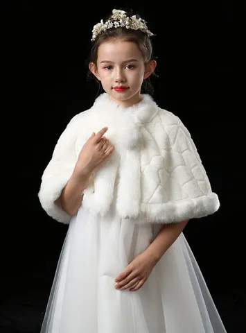 Детская меховая накидка для новорожденных девочек официальная накидка принцессы Детская плюшевая накидка детское платье накидка для подружек невесты меховое пальто