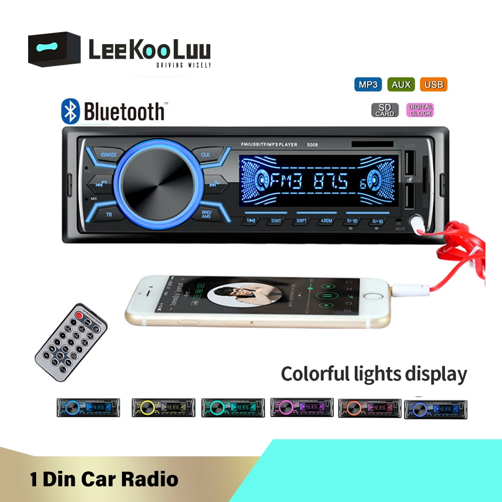 Автомагнитола LeeKooLuu 1 Din 4 дюйма 2 USB mp5 плеер 12 В Bluetooth система громкой связи|MP4 и MP5