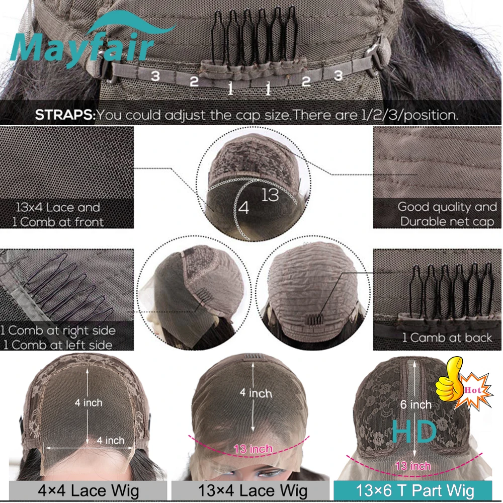 

Mayfair Straight Lace Front Wigs Pre Plucked Non-Remy Human Hair Wigs For Women 13x6 13x4 4x4 Lace Wig Brazilian Hair