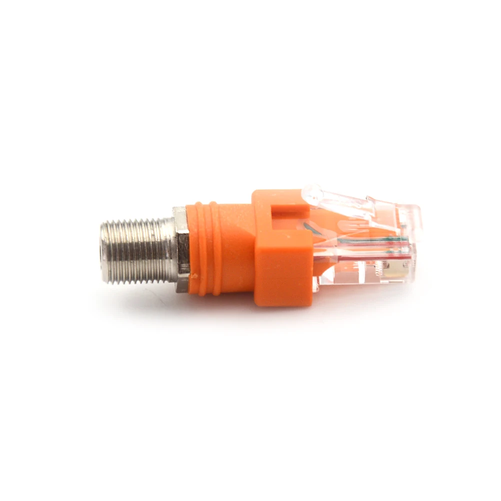 

1/2pcs F-Type Connector RF Female To RJ45 Male Coaxial Barrel Coupler Adapter Coax Adapter RJ45 To RF Connector