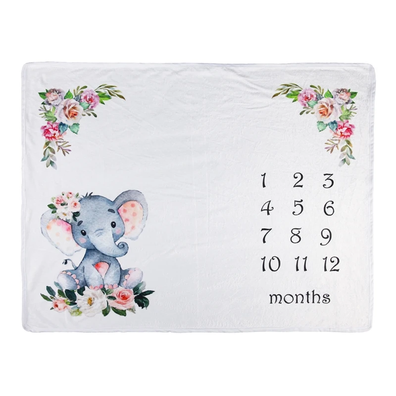 

Flannel Milestone Blanket Baby Photography Background Cloth Newborn Monthly Photo Blanket Crawling Mat Bedding Quilt