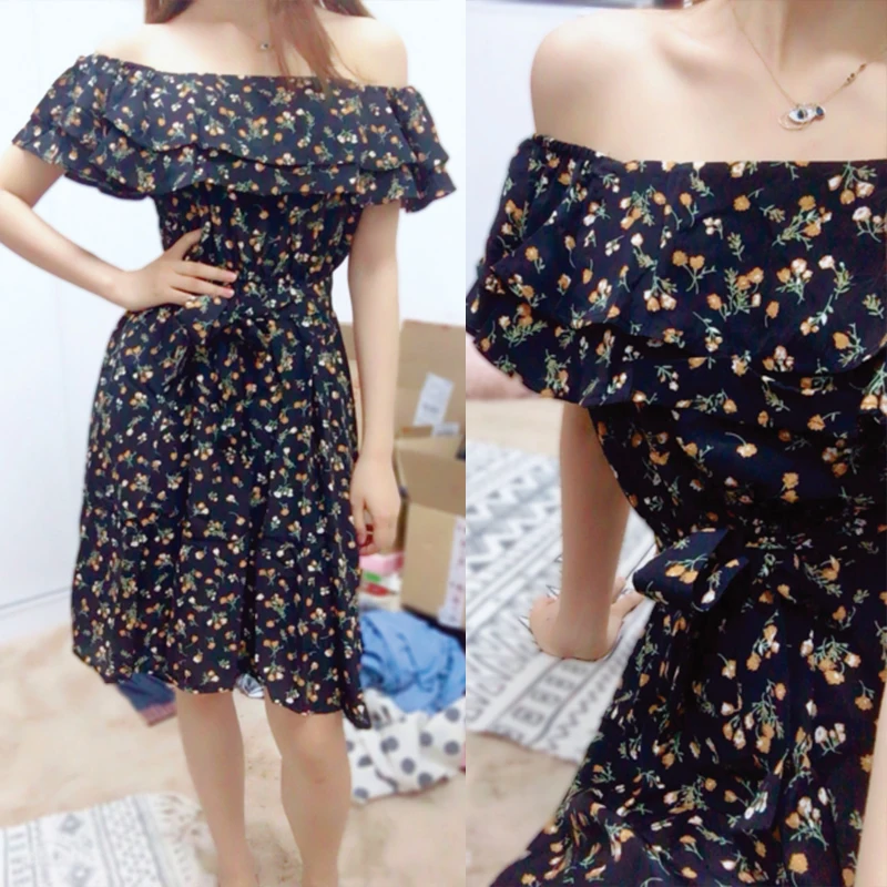 SINGRAIN женское плечами богемное платье ТРАПЕЦИЕВИДНОЕ винтажное пляжное