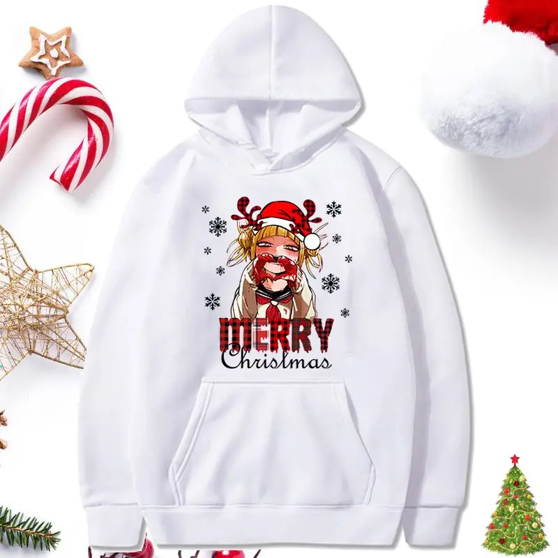 

My Hero Academia Hoodie Himiko Toga Graphic Sweatshirts Merry Christmas Hoodies Harajuku Anime Clothes My Hero Academia Pullover