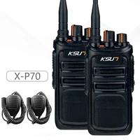 professional waterproof walkie talkie long range two way radio transmitter communication device with microphone 2pcs ksunx p70