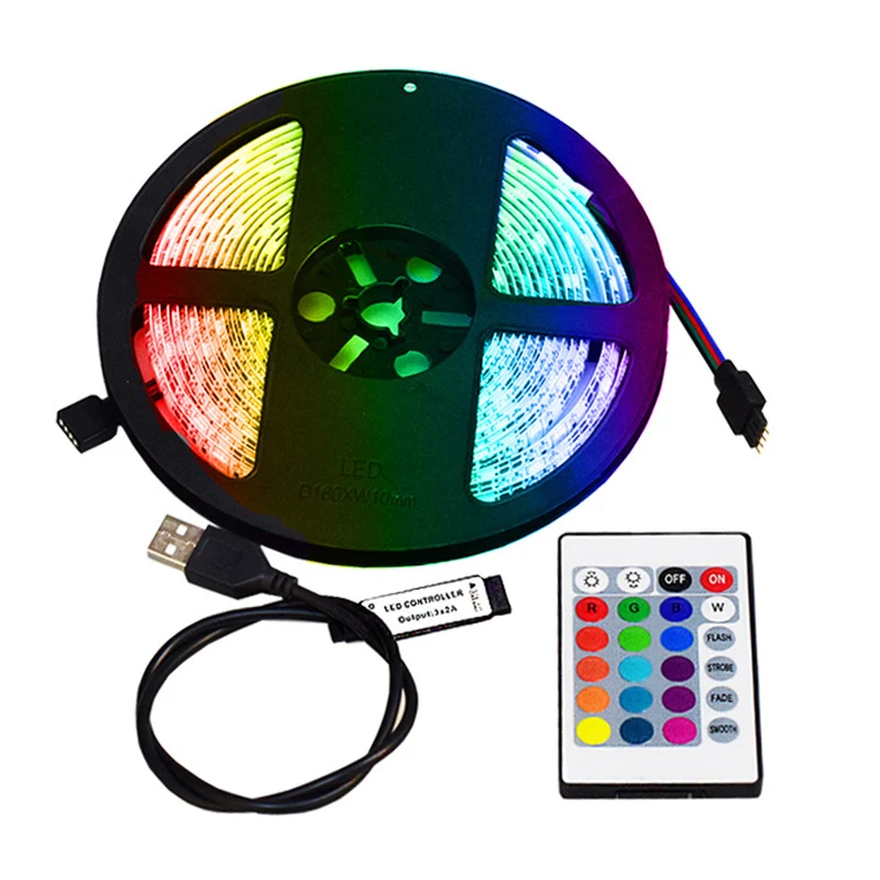 

LED Strip Lights RGB 5050 IR Remote Control USB Flexible Lamp 5V Tape Ribbon Diode for Festival Room Luces Computer TV Desk Luz