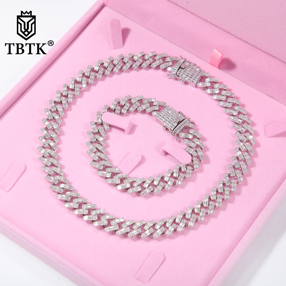 Женское Ожерелье В Стиле Хип-хоп TBTK, ожерелье из кубинской бамбуковой цепи с кубиками Майами, 13,5 мм