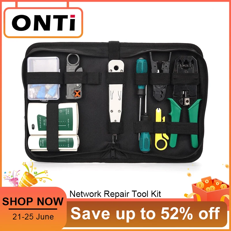 14 шт./компл. RJ45 RJ11 RJ12 CAT5 CAT5e портативный набор инструментов для ремонта сети LAN