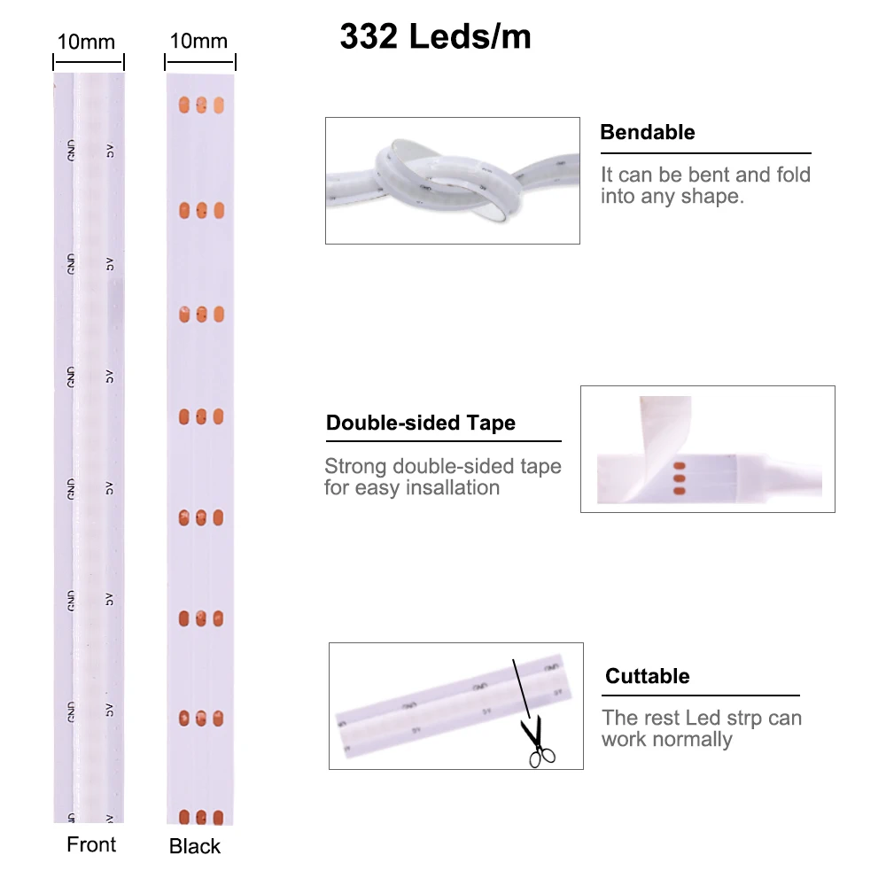 Full Color COB LED Strip Same As WS2812B SK6812 High Density Individually Addressable Smart RGB Dream Led Light DC5V | Лампы и