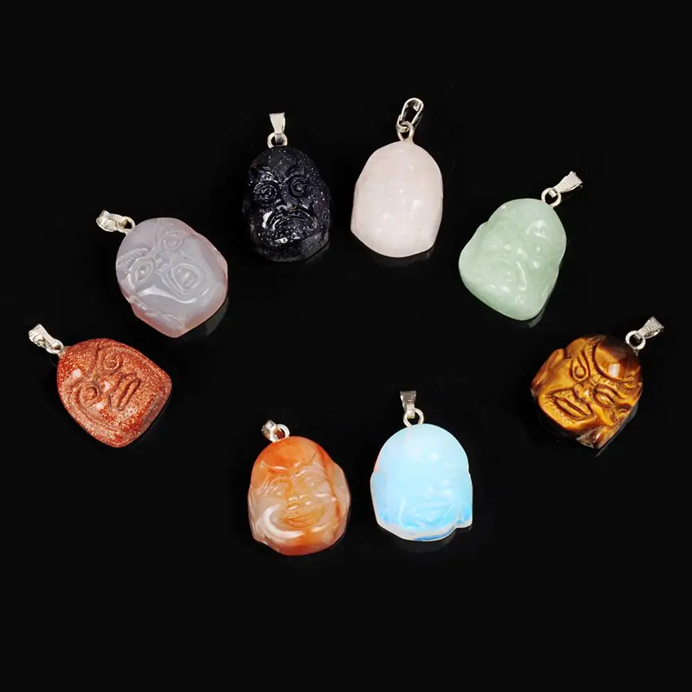 3 шт тигровые глаза оникс опал кулон из натурального камня Будда улыбка ювелирные