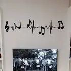 Музыка фортепиано ноты креативный электрокардиограмма Искусство настенные наклейки для гостиной фоновое настенное украшение для спальни 972