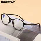 Очки для чтения Seemfly TR90 для мужчин и женщин, ультралегкие пресбиопические очки с прозрачными линзами из полимерной оправы с круглой оправой для мужчин и женщин