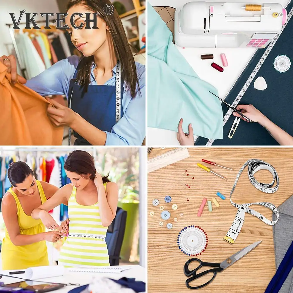 

Modern Measuring Ruler Black White Home Tailor Shop Dual Sided Body Hip Waist Bust Soft Sewing Tape Ruler 60 inch/150cm