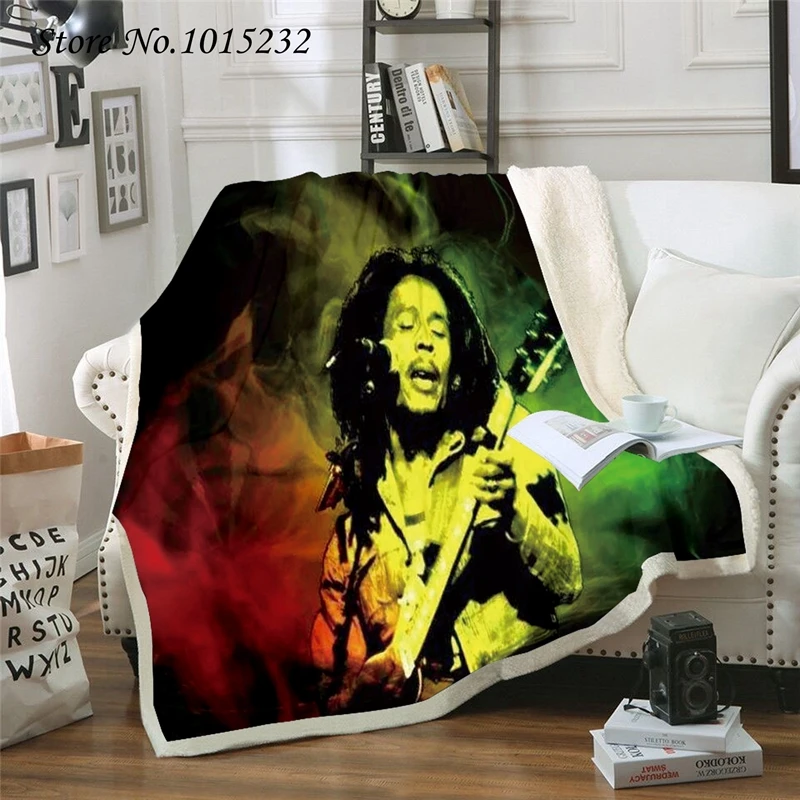 

Bob Marley Reggae Singer 3D Print Throw Plush Sherpa Blanket Thin Quilt Sofa Chair Bedding Supply Adults Kids 02