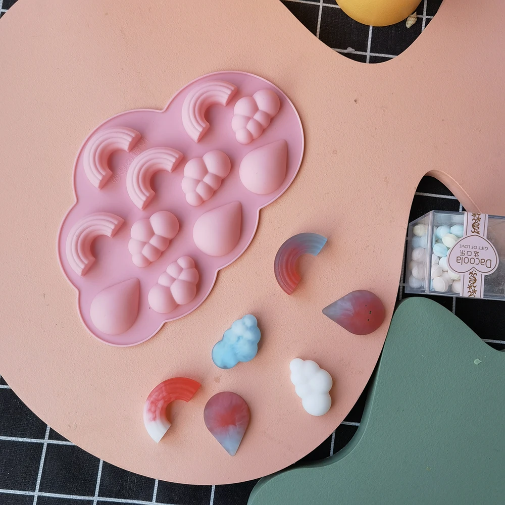 

3D Радуга облако дождь капля силиконовая форма для торта фотоформа инструменты для украшения торта шоколада конфеты фотография
