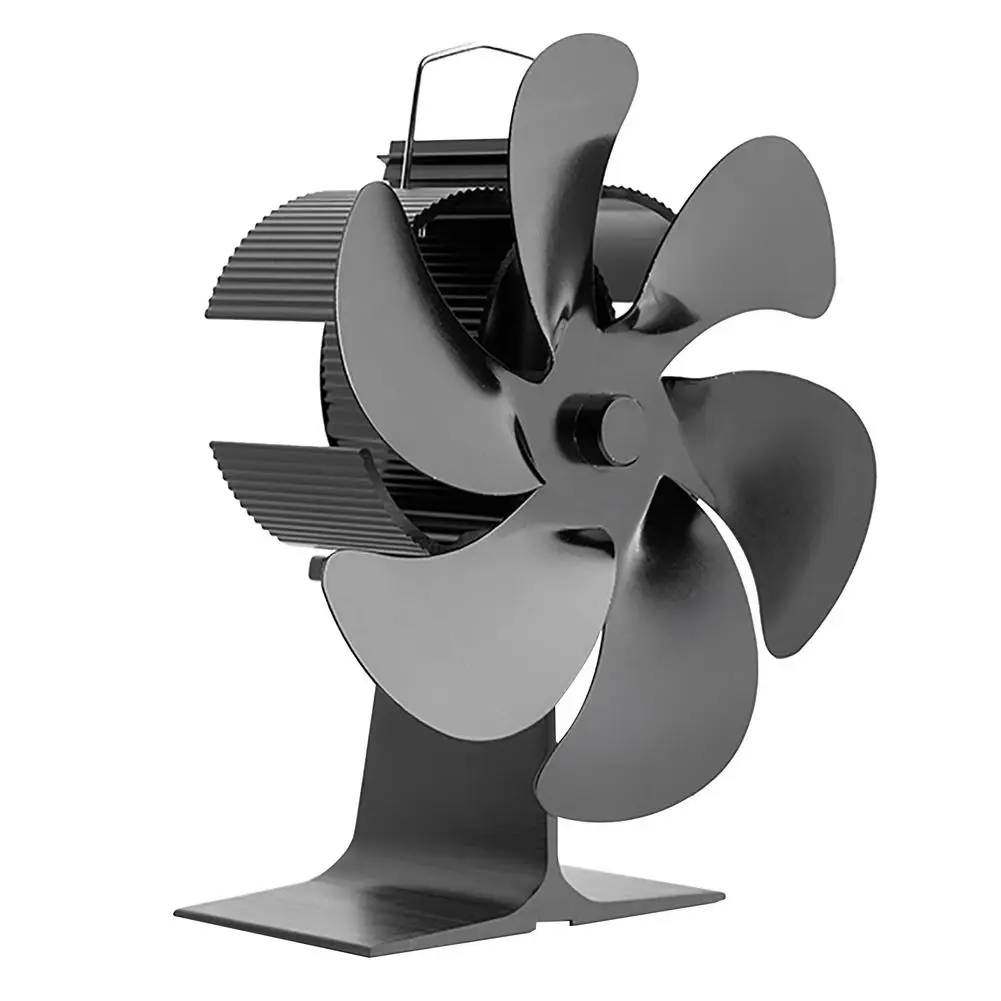 

6-Blade Stove Fan Heat Powered Thermal Power Silent Fan Fireplace Blower 6-for Home Wood Log Burner House Heating Fireplace