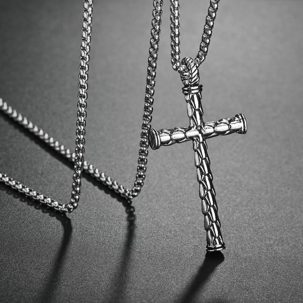 Модное ожерелье с крыльями стрелы синий камень антикварный крест подвеска для