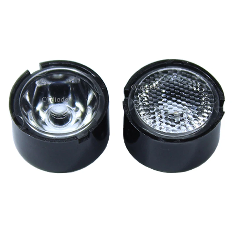 10PCS 21.6mm CREE XPE XPE2 XPG2 XPL XTE 3535 3030 LED Lens 90 Degree Cone Black White Holder For Osram Samsung High Power LED