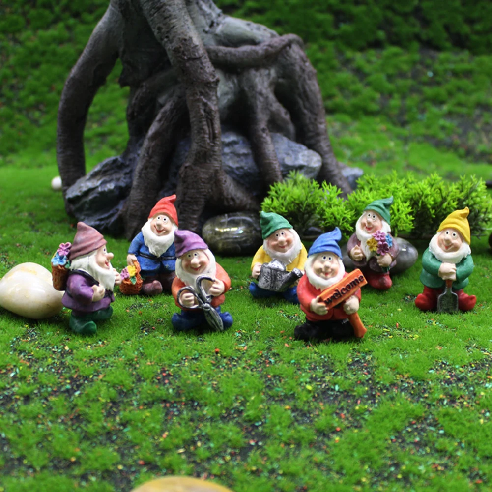 

Gnome Fairy Resin Statues Miniature Garden Mini Elf Sculpture Dwarf Figurine Micro Landscape Ornament Crafts Garden Decoration