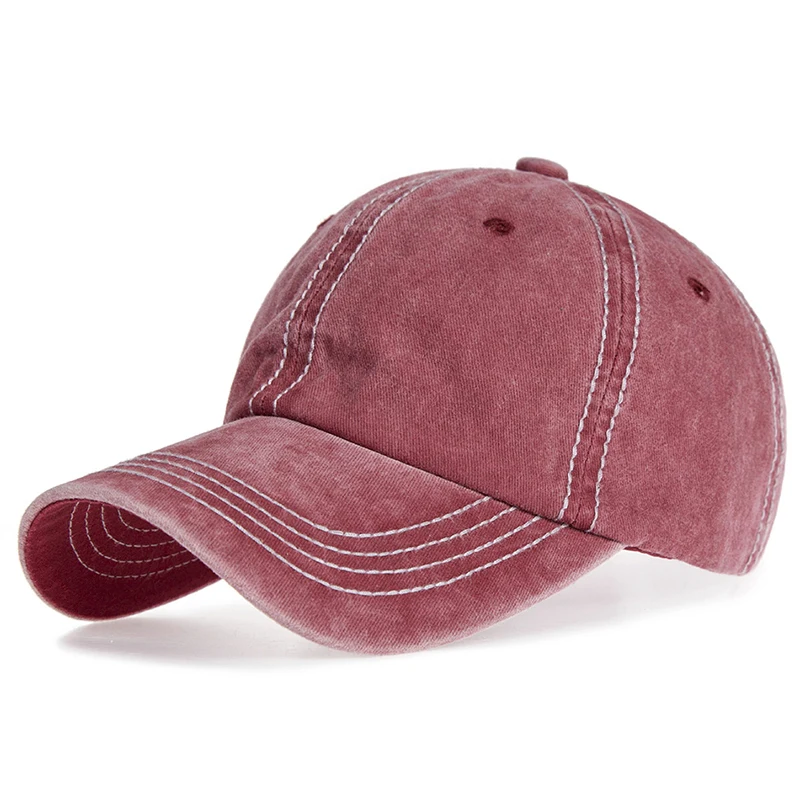 WISHCLUB Мужчины и женщины Бейсболка Повседневная Хлопок Регулируемая кепка мужская