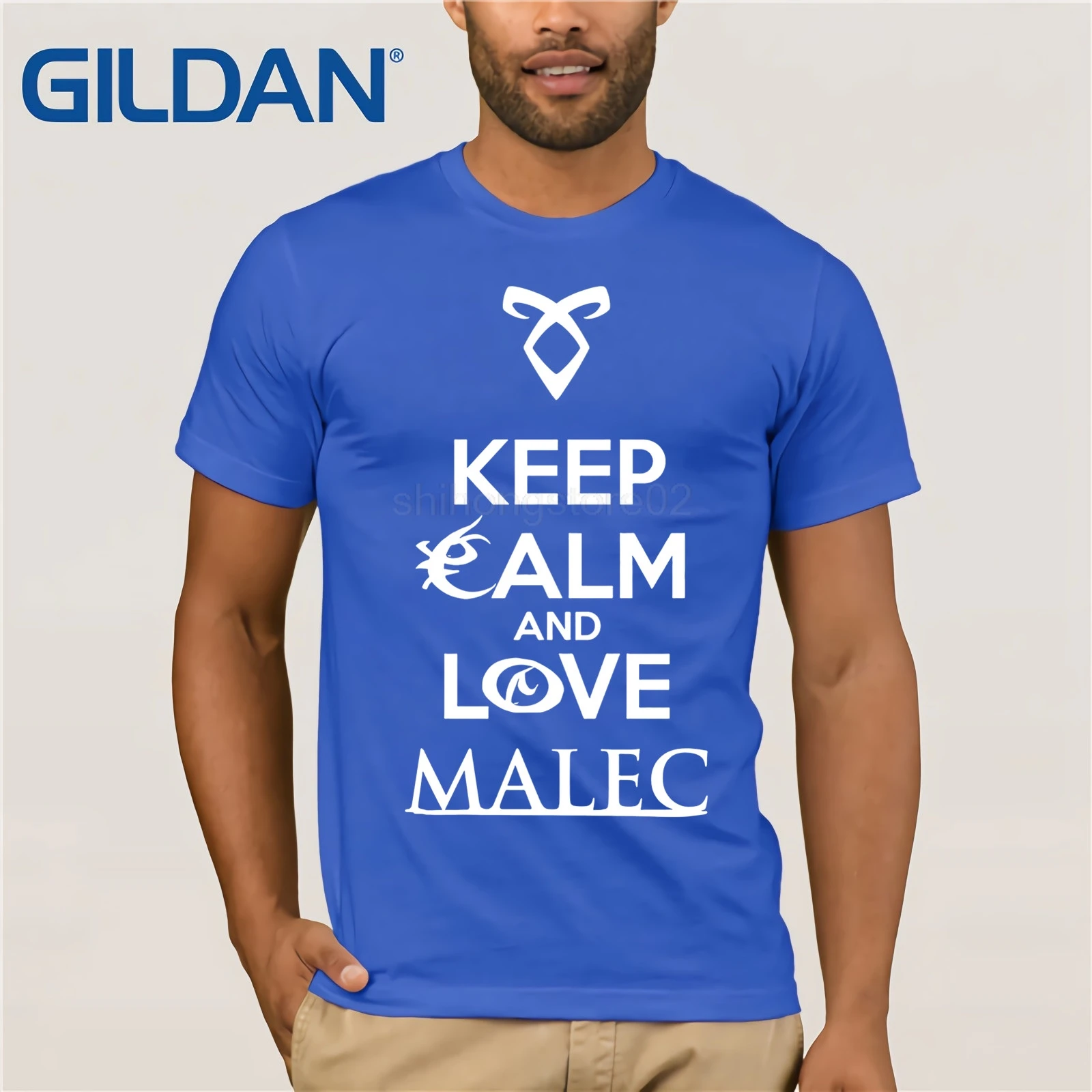 Shadowhunters The mortal instruments Keep calm and love malec Magnus Bane Alec Lightwood футболка в подарок|Мужские
