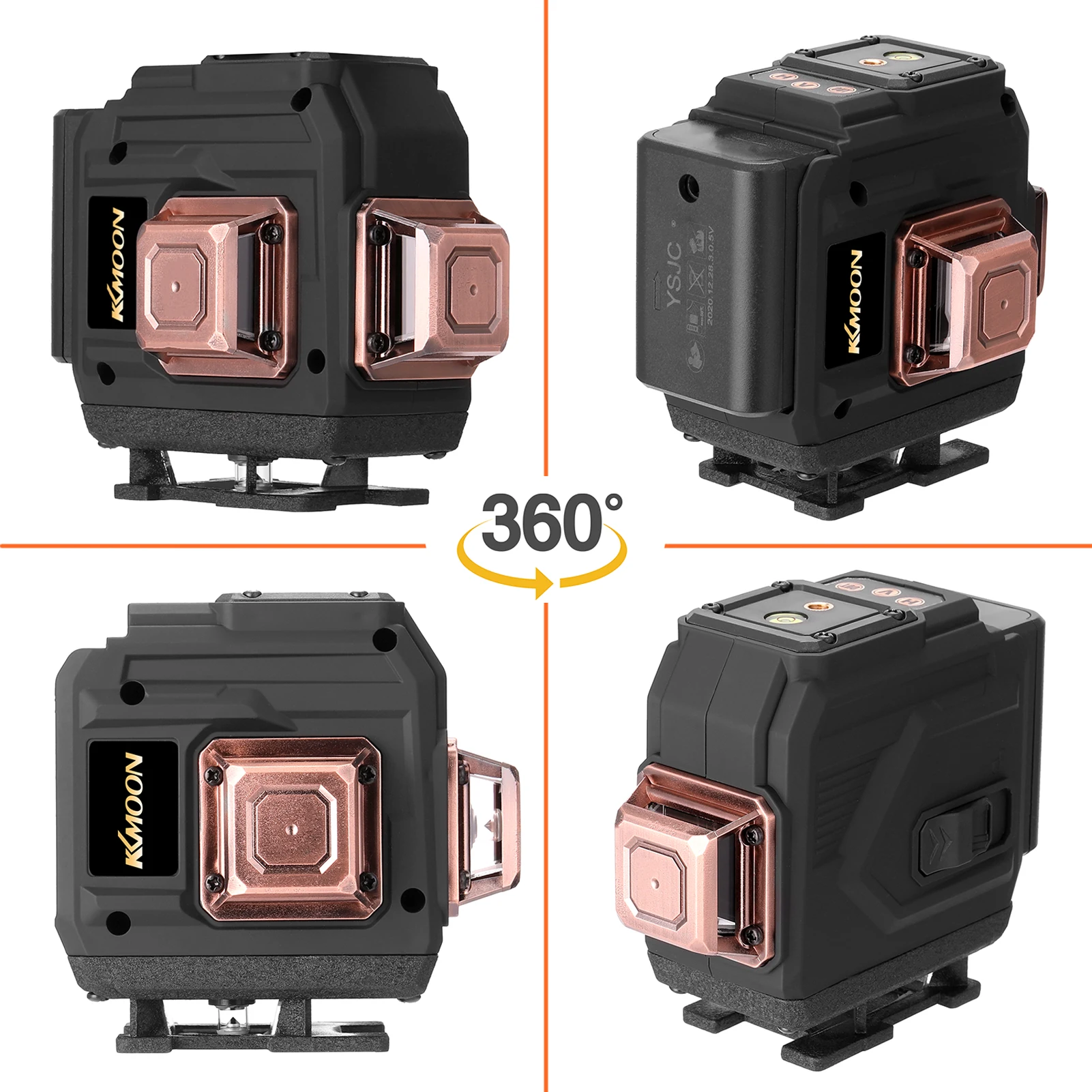 

360 Green 3D 12 Lines Laser Level Tool Vertical Horizontal Lines with Self-leveling Function Powerful Laser Level Instrument