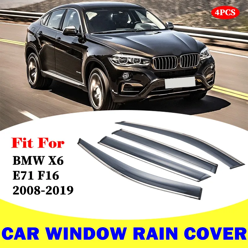 For BMW X6 E71 F16 2008-2019 window visor car rain shield deflectors awning trim cover exterior car-styling accessories